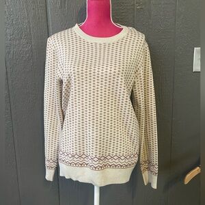 Elegant Beige Patterned Women's Sweater